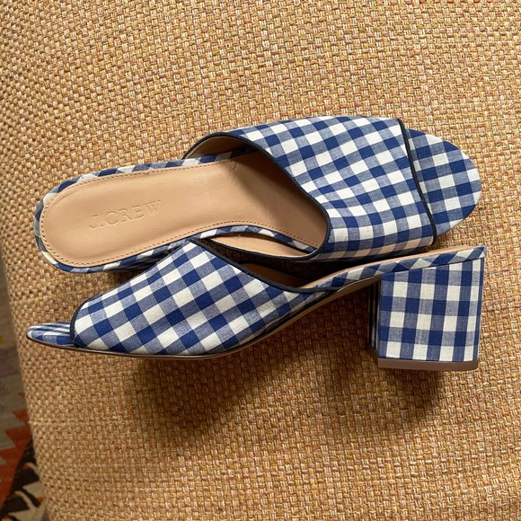 NWOB J. Crew gingham heeled mules - Picture 5 of 7